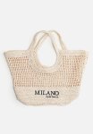 Embroidered Straw Shopper - Beige