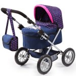 Bayer Trendy Dolls Pram Pink & Black With Hearts