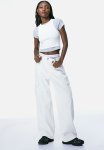 Denim Cargo Trousers - Cream