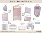Cot Duvet Bedding Boho Pink White And Grey Leaf Set