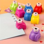 MINI Punch Craft Tools Set Of 4 Assorted Designs Novelty Plastic Embossing Press For Diy Scrapbooking Cards & Journal Decoration