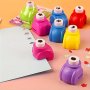Mini Punch Craft Tools Set Of 4 Assorted Designs Novelty Plastic Embossing Press For DIY Scrapbooking Cards & Journal Decoration Suitable For Ages 14+