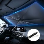 1PC Portable Foldable Car Windshield Sunshade Protect Your Car From The Sun 140 80CM For Suv off-road General Black