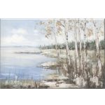 Birch Trees By The Lake Wall Art Painting On Canvas 1200MM X 800MM