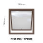 Top Hung Aluminium Window Bronze With Obscure Glass PT66 1 Vent W600 X H600MM