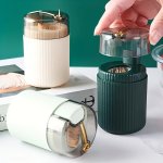 Automatic Pop-up Toothpick Holder - Sleek Press-type Dispenser For Home & Restaurant Includes Swabs & Floss Perfect For Christma