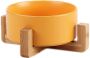 Haus Republik - Small Ceramic Bowl With Wooden Stand - Yellow