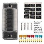 A5627 6 Way Atc Fuse Box Blade Fuse Holder Screw Terminals With Accessories For Auto Car Truck Boat