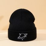 1PC Unisex Classic Brimless Hat With Adjustable Rolled Cuff Simple Trendy Pattern Knitted Hat Suitable For Winter Daily Wear