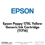 Epson Poppy 17XL Yellow Generic Ink Cartridge T1714 – Alternate Brand