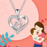 CNE103207 - Sterling Silver Mom & Child Engraved Necklace