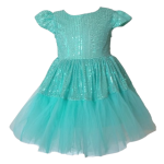 Sparkling Delight: Girls Turquoise Party Dress