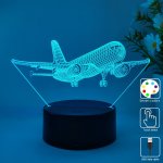 1PC Aircraft Passenger Aircraft Model 3D Acrylic Transparent Night Light USB Plug-in Table Lamp Astronomy Enthusiasts Flying Ent