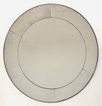 Vintage Black Frame Round Mirror 89.5CM