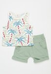 PoP Candy Printed Vest & Short Set - Green & White