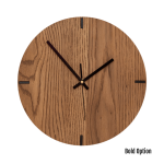 Mika Wall Clock In Oak - 300MM Dia Mid Brown Bold Black Second Hand