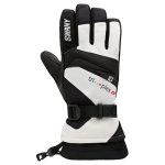 Swany Women's X-change Sports Moisture-wicking Quick-drying Warm Durable Flexible Leather Winter Gloves White black Medium