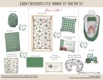 Cot Duvet Bedding Farm Green Checkered Little Farmer Set Tractor