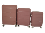 Smte-acesa Hard Shell Elite Suitcase Set 3 Piece Gold With Keychain