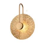 Round Leaf Disc LED Wall Light Gold White - White