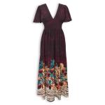 Burgundy Border Tiered Dress