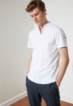 High Neck Quarter Zip Tee - White
