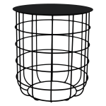 Grid Side Table - Black Gloss Ferro Tex