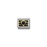 Composable Classic Link Heart With Black Enamel And Black Agate