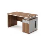 Bf Platinum Living Oupa Office Table - Walnut & Taupe