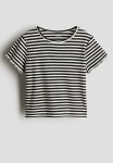Keith Haring X : Ribbed Jersey Top - Black striped