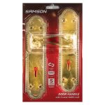 Samson Lockset Key 3 Lever Sabs Georgian 8 Inch - Brass Plated