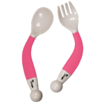 Bo Jungle Bendable Spoon And Fork Pink
