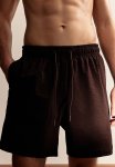 Seersucker Swim Shorts - Dark Brown
