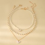 3PCS Elegant And Stylish Zinc Alloy Butterfly Pendant Necklace Perfect As A Gift For Birthdays Or Any Special Occasion