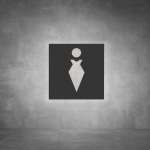 Toilet Female Sign D01 - Black - Powder Coated Aluminum
