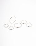 Waterproof Stainless Steel Large Basic Hoop Earrings Pack