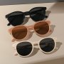 3pcs Round Cat Eye Unisex Anti-glare Sun Shades For Travel Beach Party Club