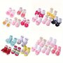 5-PACK Of Adorable Baby Girl Cotton Socks With Flower Bowknots - Perfect For Toddlers