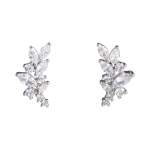 Flower Navette Crystal Stud