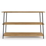 Leah Steel Pipe Shelf Console - Blackwood