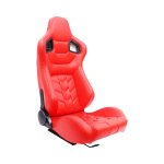EVO Reclinable Racing Seats With Red Pu Leather Arrow V2 Design Pair - Autostyle Motorsport South Africa