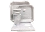 Silver Paperplate Set Square 40