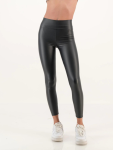 Vegan Leather Leggings - Matte Black - Small