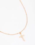 Goldair Gold Classic Cross Ball Chain Necklace