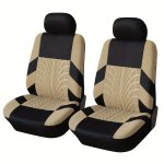 4-PIECE Breathable Polyester Fiber Seat Cover Set For Vehicles - All-season Soft Comfort No Filler Easy-clean Protection For Two