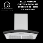 Falco Premium Curved Black Glass Cookerhood - 60CM FAL-60-38SG-B
