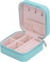 Faux Leather Jewellery Organiser Aqua Blue