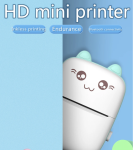 Portable Wireless MINI Thermal Printer + Paper Rolls Blue