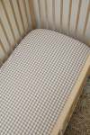 Natura L Gingham Cot Fitted Sheet - Large Sa Cot: 132CM X 66CM X 10CM