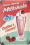 Retro Milkshake Tin Sign 7.9X11.8 Inch Usa Diner Fan Gift Wall Decor